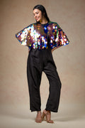 Embellished Cape With Jumpsuit image 0