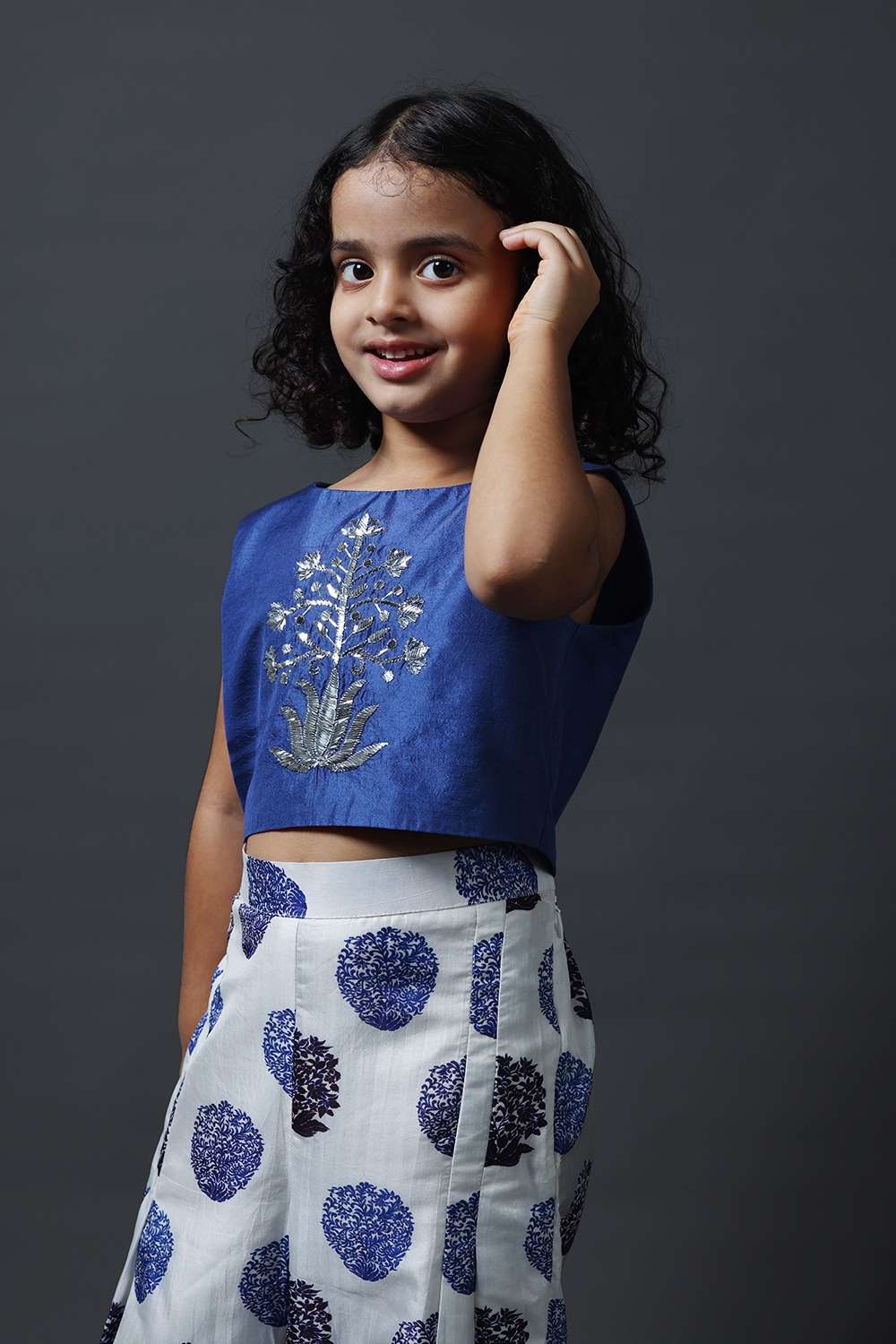 Neeli buti Hand Embroidered twinning set for Mom + Father + Daughter + Son image 15