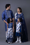 Neeli buti Hand Embroidered twinning set for Mom + Father + Daughter + Son image 0