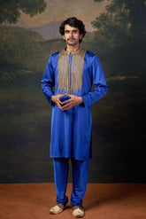 Antique Hand-Embroidered Kurta with Matching Pyjama image 0