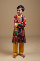 Hand-Embroidered Jharokha Print Twinning Set for Brother + Sister image 1