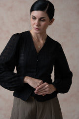 Pine Cone Black Sheer Top image 3