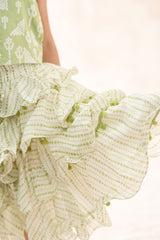 Chanderi silk top & skirt image 4