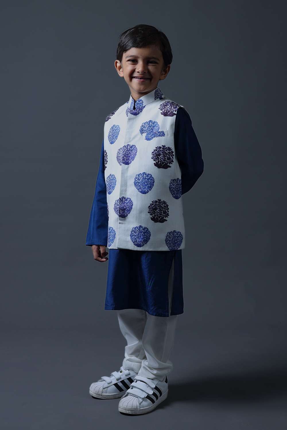 Neeli buti Hand Embroidered twinning set for Mom + Father + Daughter + Son image 19
