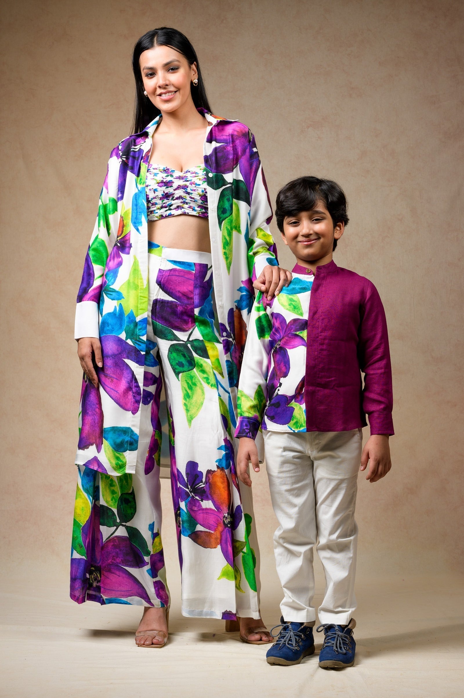 Floral print twinning set for Sister + Brother image 9