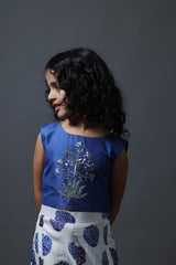 Hand Embroidered Crop Top With Pleated Pants image 2