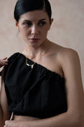 Black Pearl One-Shoulder Crop Top image 0