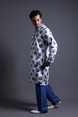 Hand Embroidered Buuti Print Kurta With Pyjama image 3