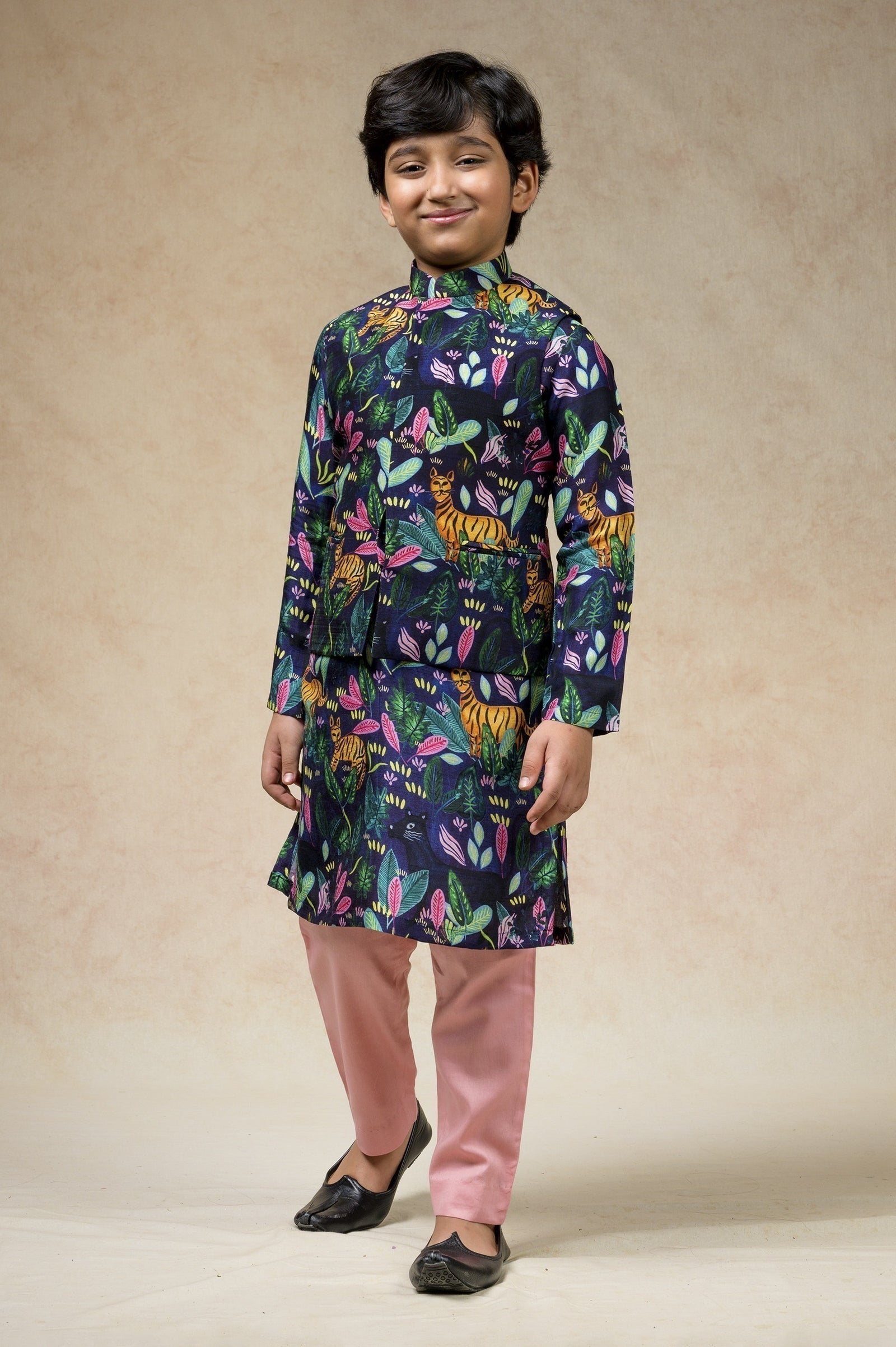 Multicolor jungle print twinning set for Mom + Daughter + Son image 27