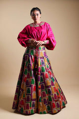 Hand-Embroidered Jharokha Print Twinning Set for Mom + Father + Daughter image 1