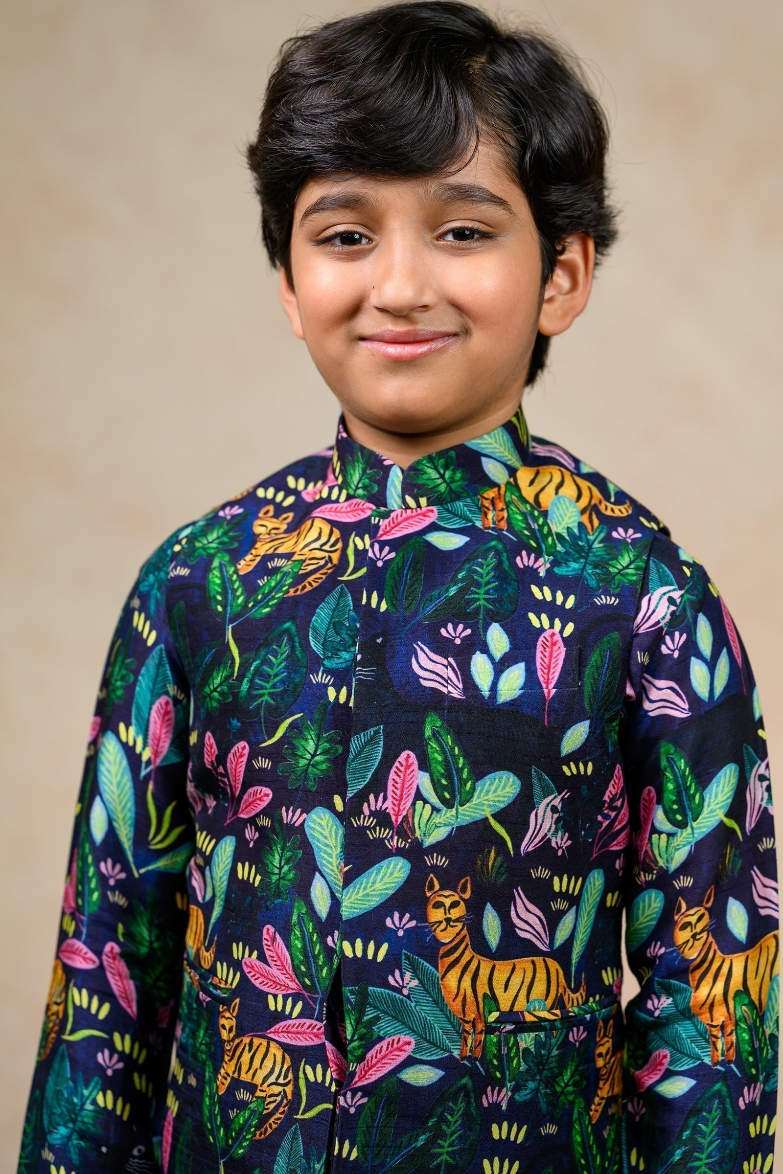 Multicolor jungle print twinning set for Sister + Brother image 17