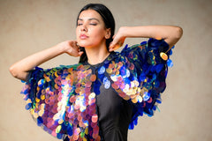 Embellished Cape With Jumpsuit image 6