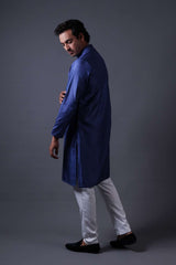 Neeli buti Hand Embroidered twinning set for Father + Daughter image 5