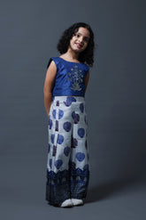 Hand Embroidered Crop Top With Pleated Pants image 0