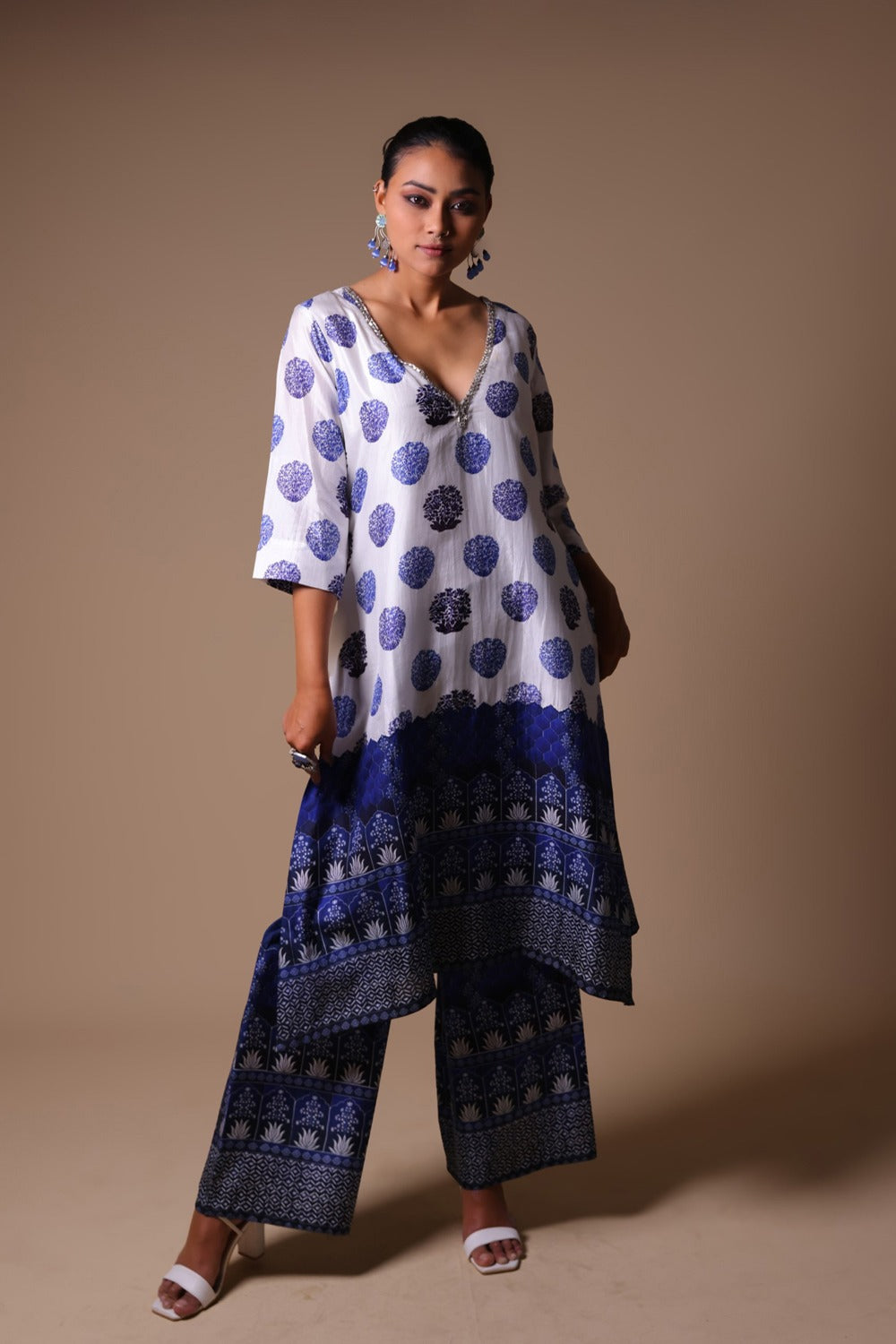 Stone Work Kurta With Palazzo image 0
