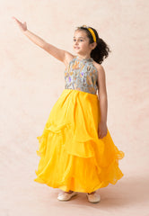 Embroidered silk gown image 1