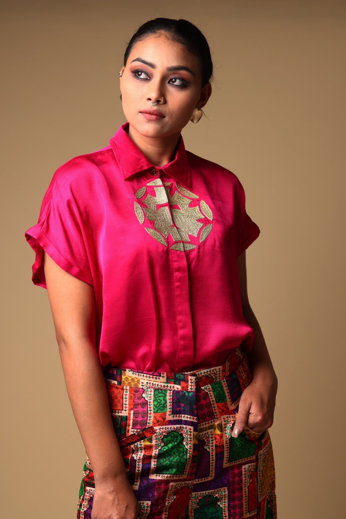 Anaya Hand-Embroidered Shirt With Pleated Pant Set
