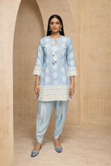 Hand Embroidered kurti with tulip pant