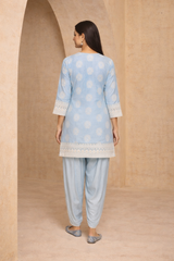 Hand Embroidered kurti with tulip pant