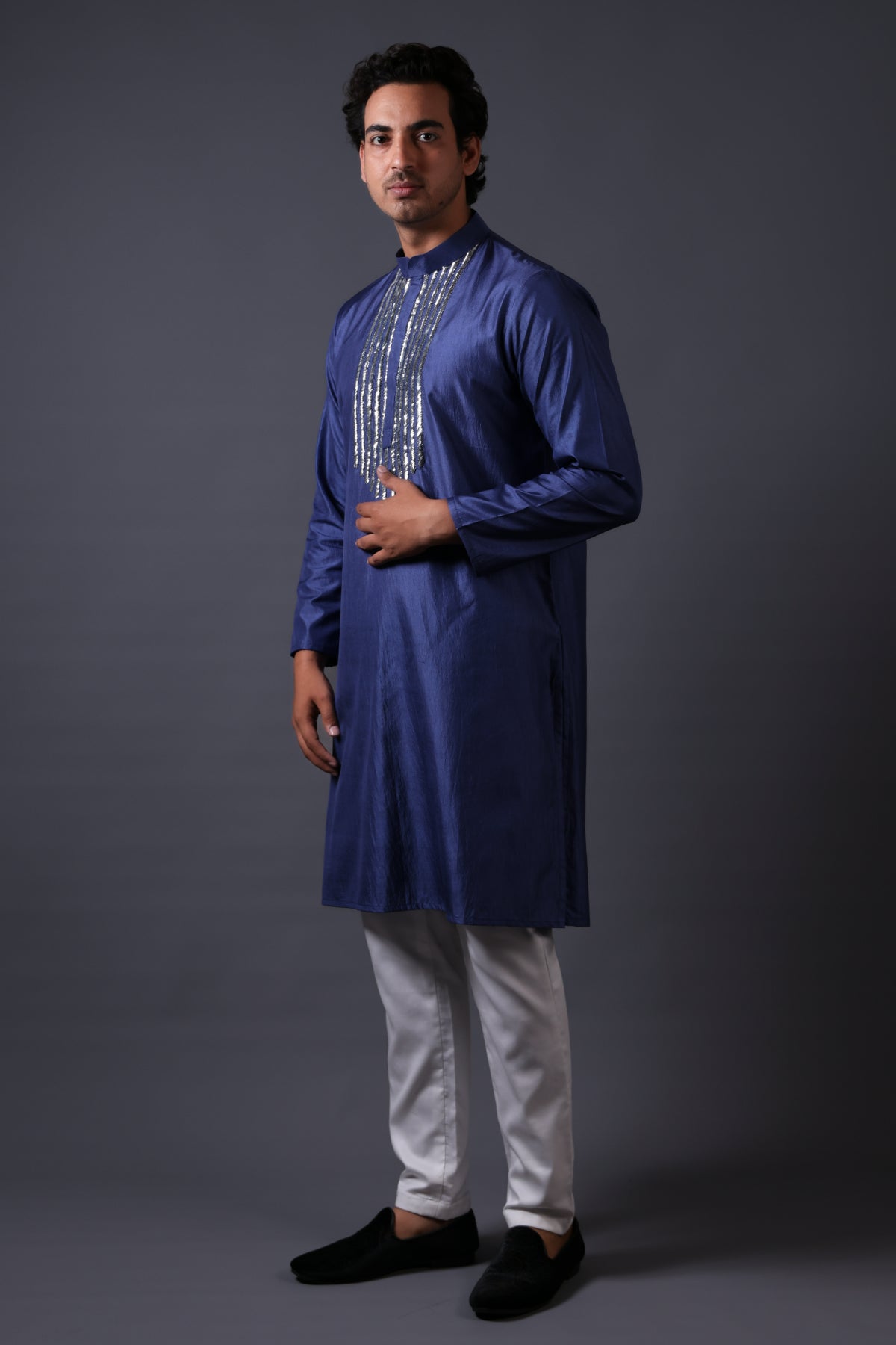 Diya Hand Embroidered Pintuck Kurti With Pants