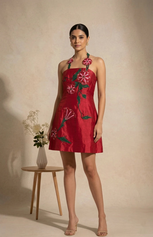 Rosa — Embroidered Chanderi Cotton Dress