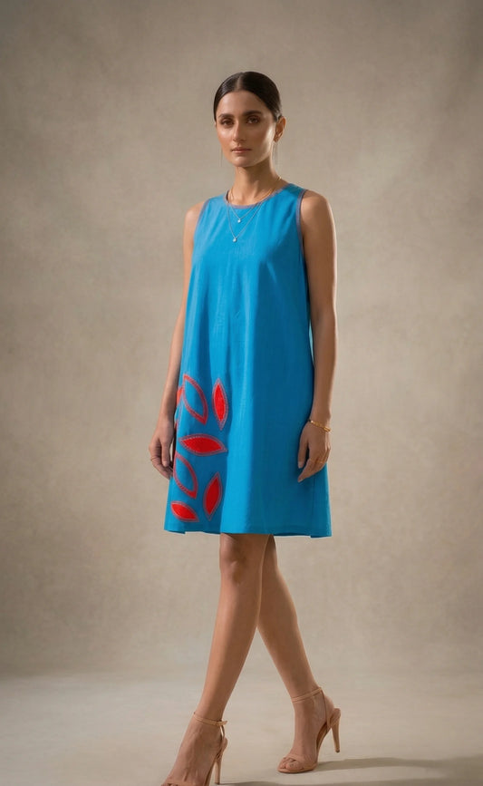 Amara — Hand-Embroidered Cotton Poplin Dress Set