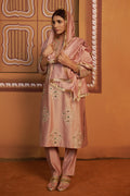 Gulal Onion Pink Jari Butti Mirror Work Kurta Set