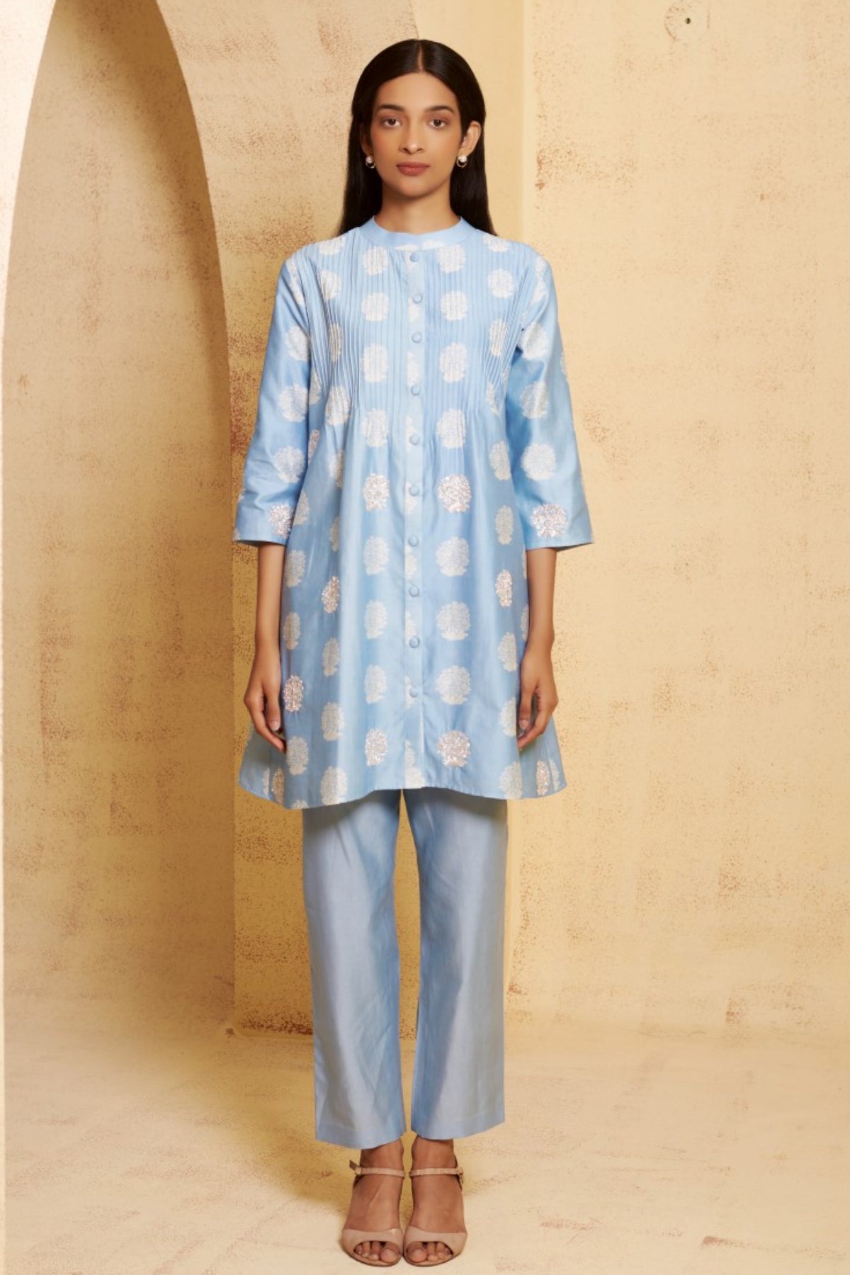 Gulshan Hand Embroidered Pintuck Kurti With Pant