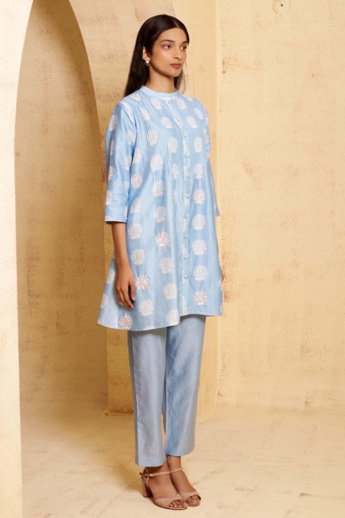 Gulshan Hand Embroidered Pintuck Kurti With Pant