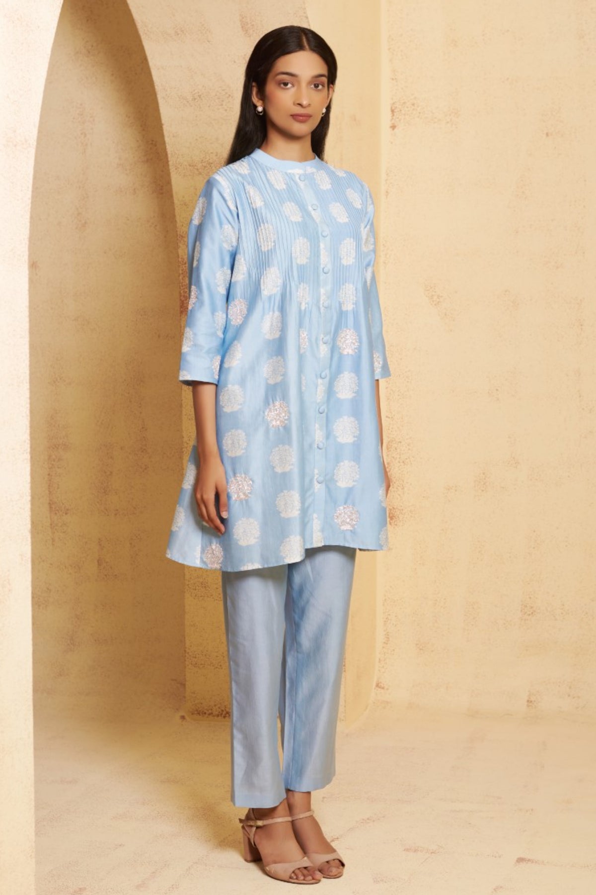 Gulshan Hand Embroidered Pintuck Kurti With Pant