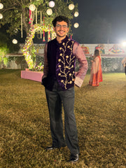 Entrepreneur Ayush Shukla in our Zardozi Nehru jacket set