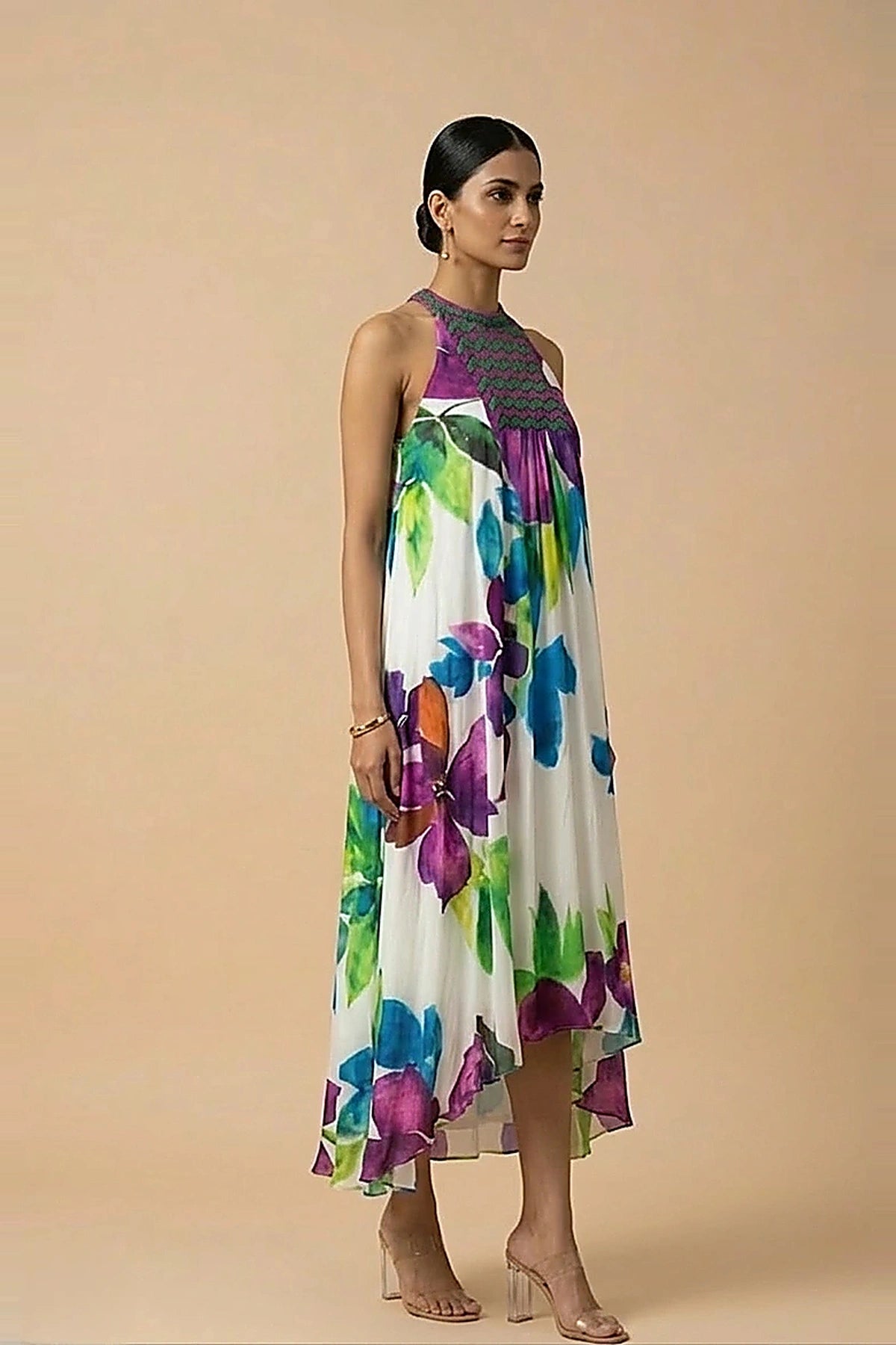 Isla — Embroidered Silk Shantoon Dress