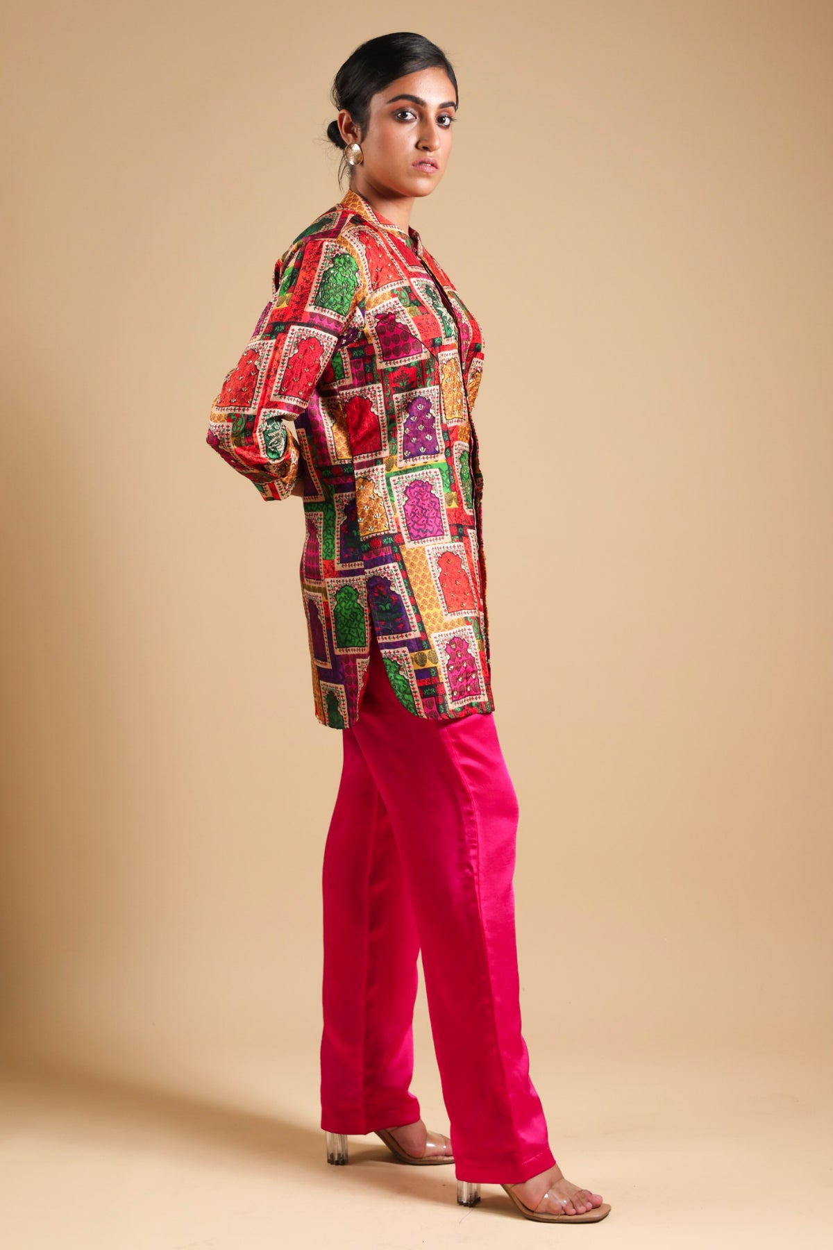 Samaira zardosi hand embroidered jharoka print co-ord set