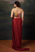 Naina - Red Stylish Strapless Hand-Embroidered Blouse