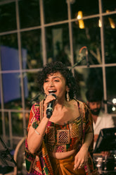 Maalavika Sundar at Concert in our Cape & Dhoti set