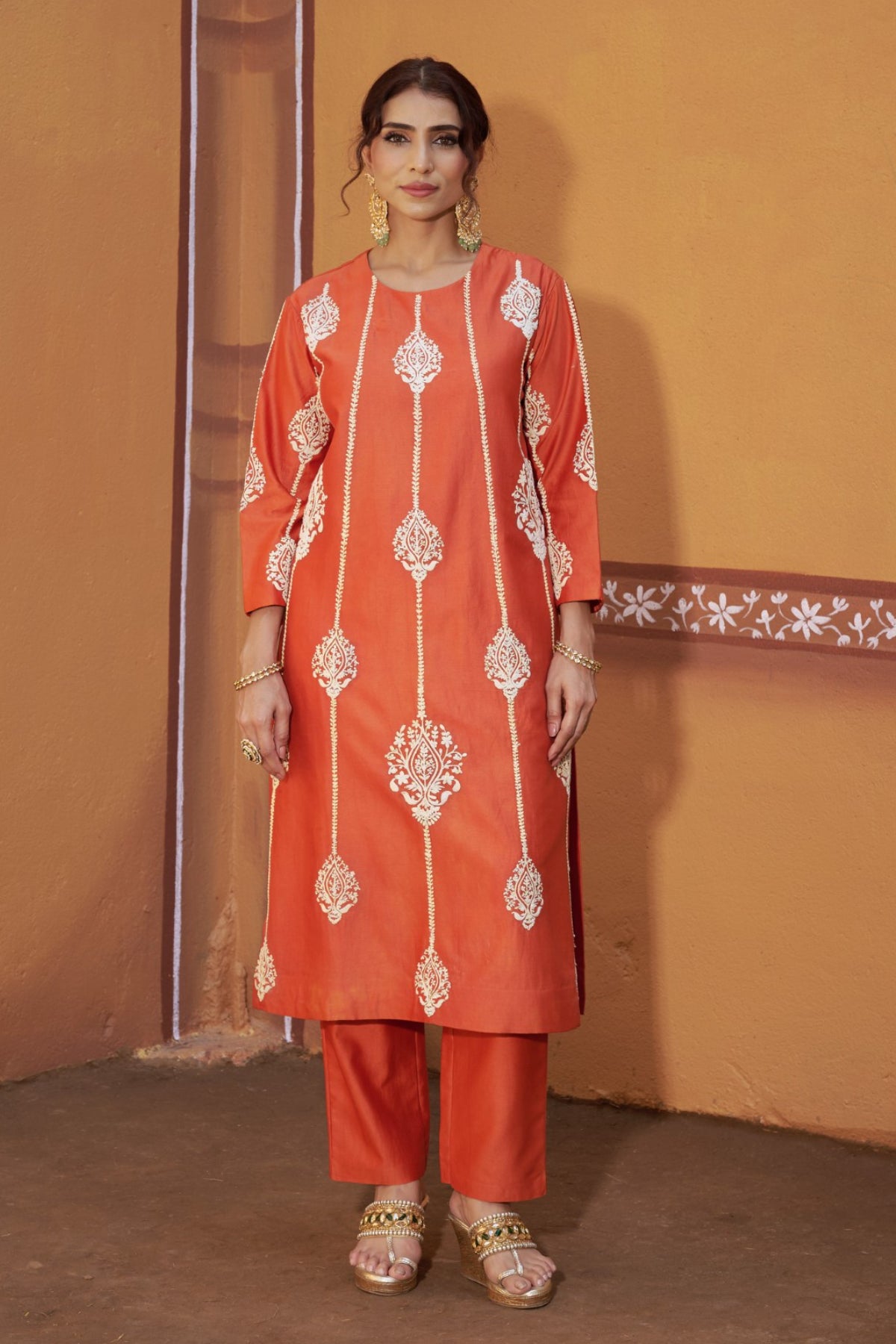 Rekha Dori Embroidered A-Line Kurta Set