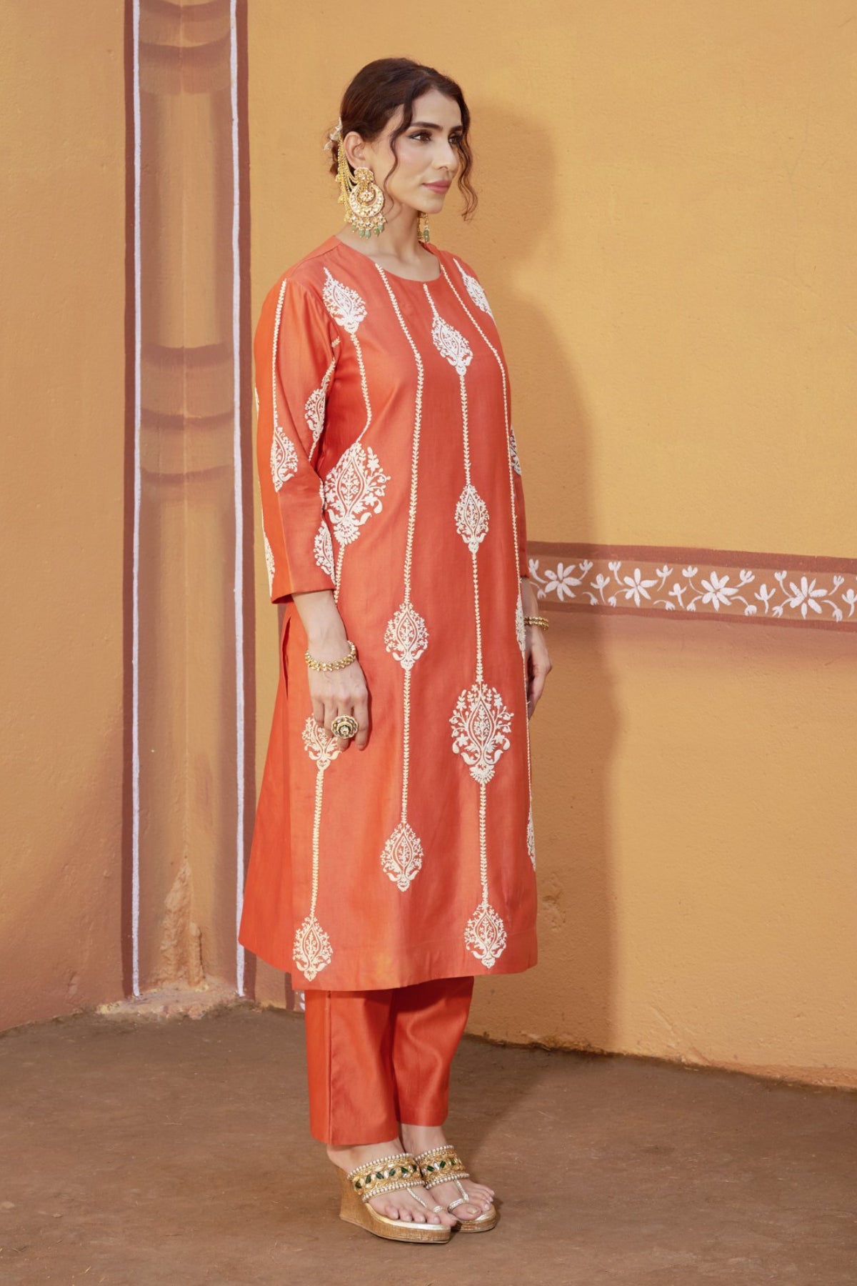 Rekha Dori Embroidered A-Line Kurta Set