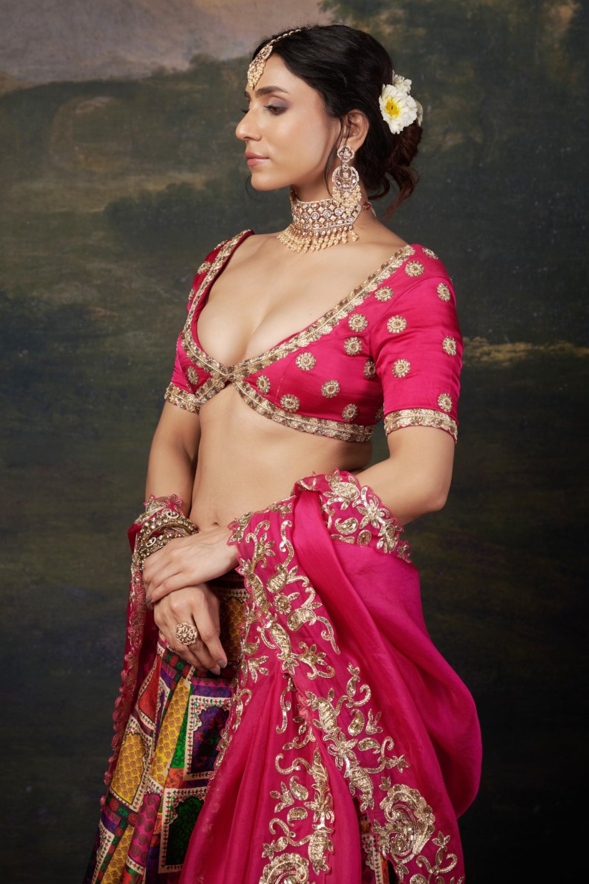 Ruhi - Pink Heavy Zardosi Work Bridal Lehenga Set