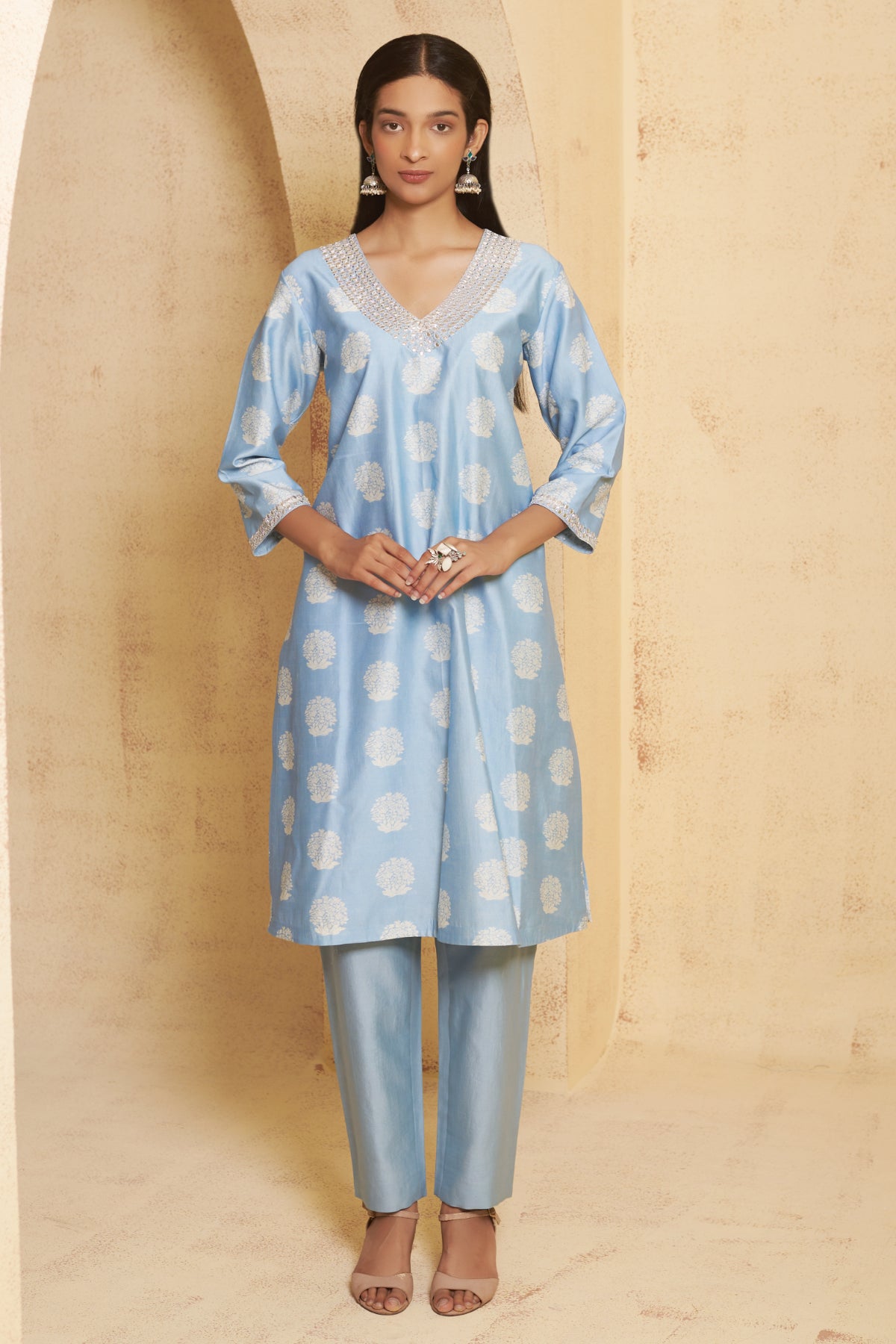 Vasanti Hand Embroidered Marori Work Kurta With Pant