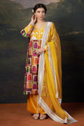 Peehu Hand-Embroidered Jharoka Print Yellow Kurta Set