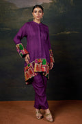 Aara Organza Coord Purple Set