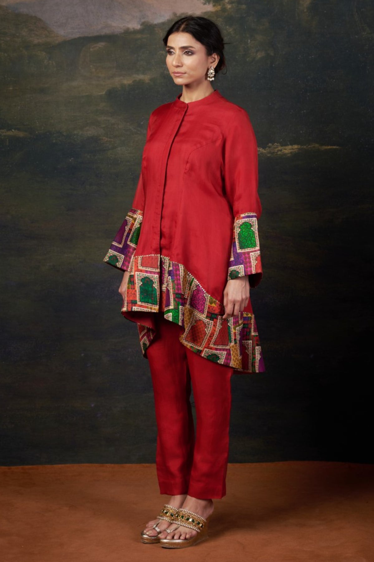 Tantrika Organza Coord Red Set