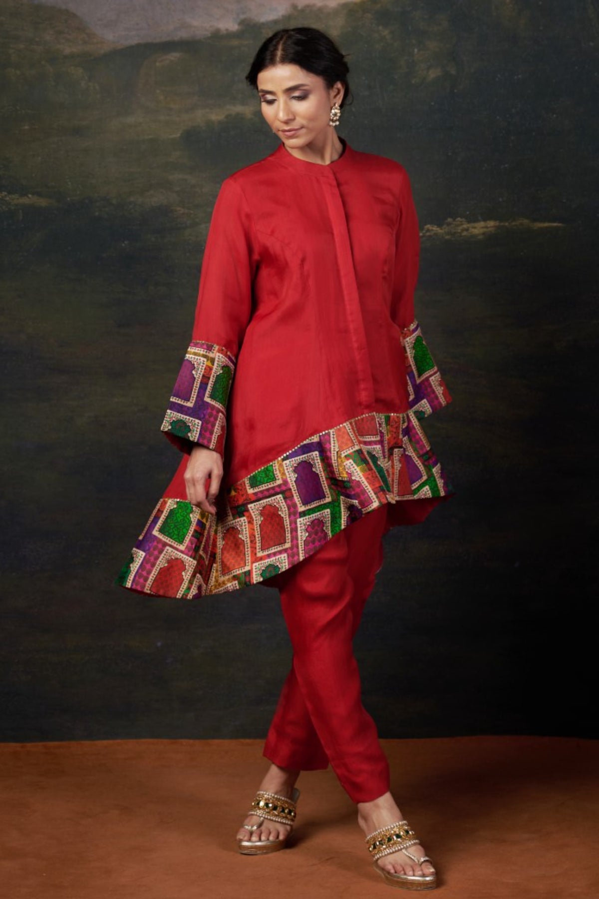 Tantrika Organza Coord Red Set