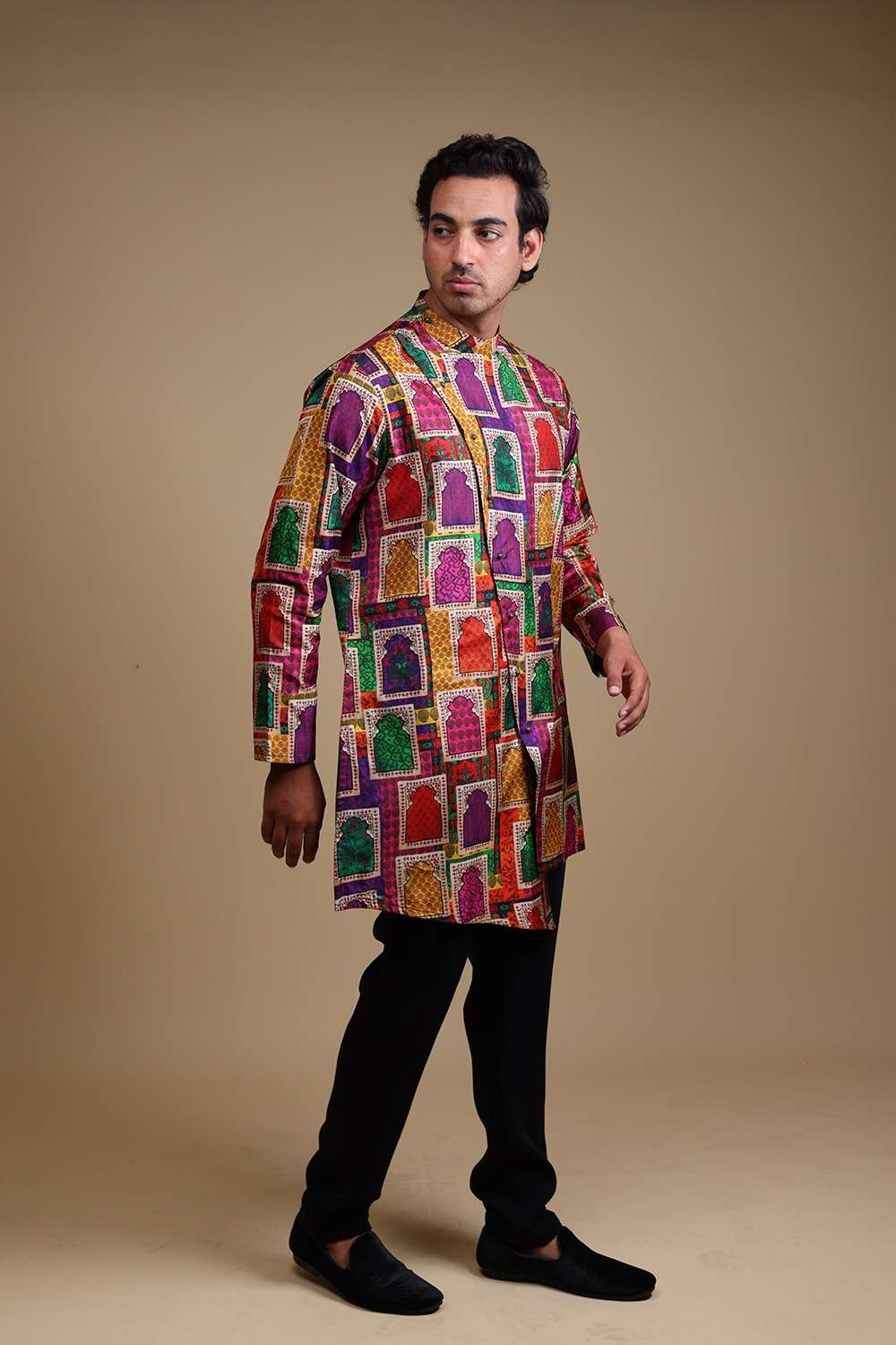 Hand-Embroidered Jharokha Print Twinning Set for men + Women image 12