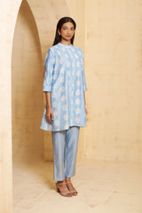 Hand Embroidered Pintuck kurti with pant image 0