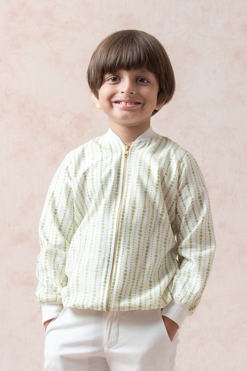 Chanderi silk bomber jacket image 2