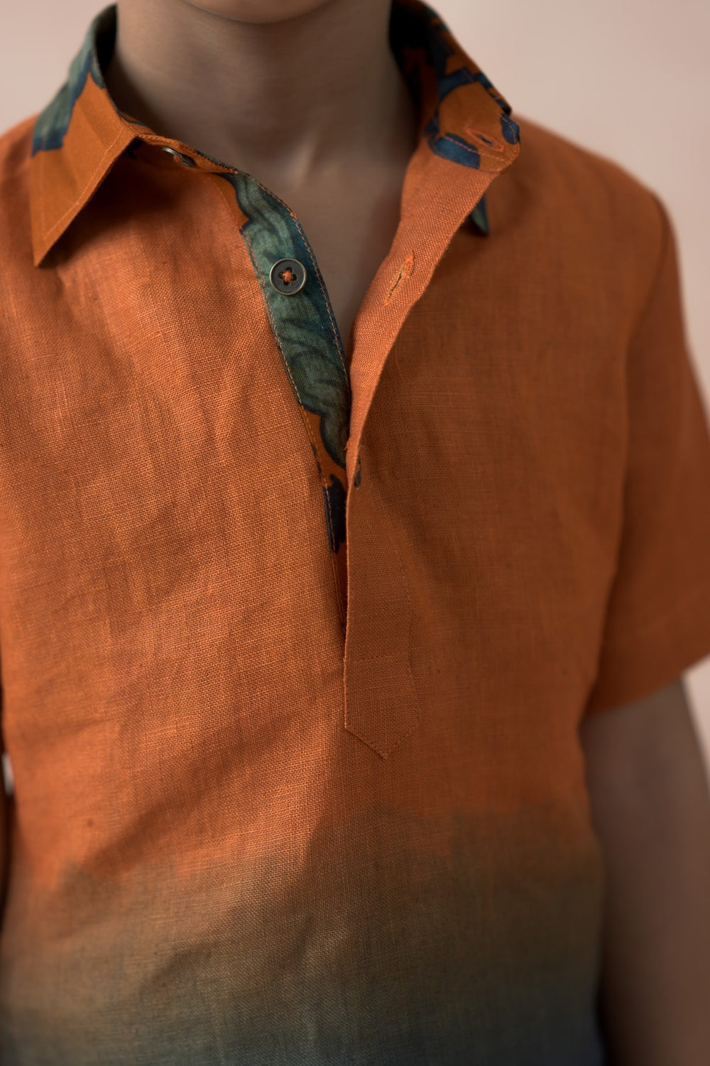 Squash color silk sibling set for Sister + Brother image 9