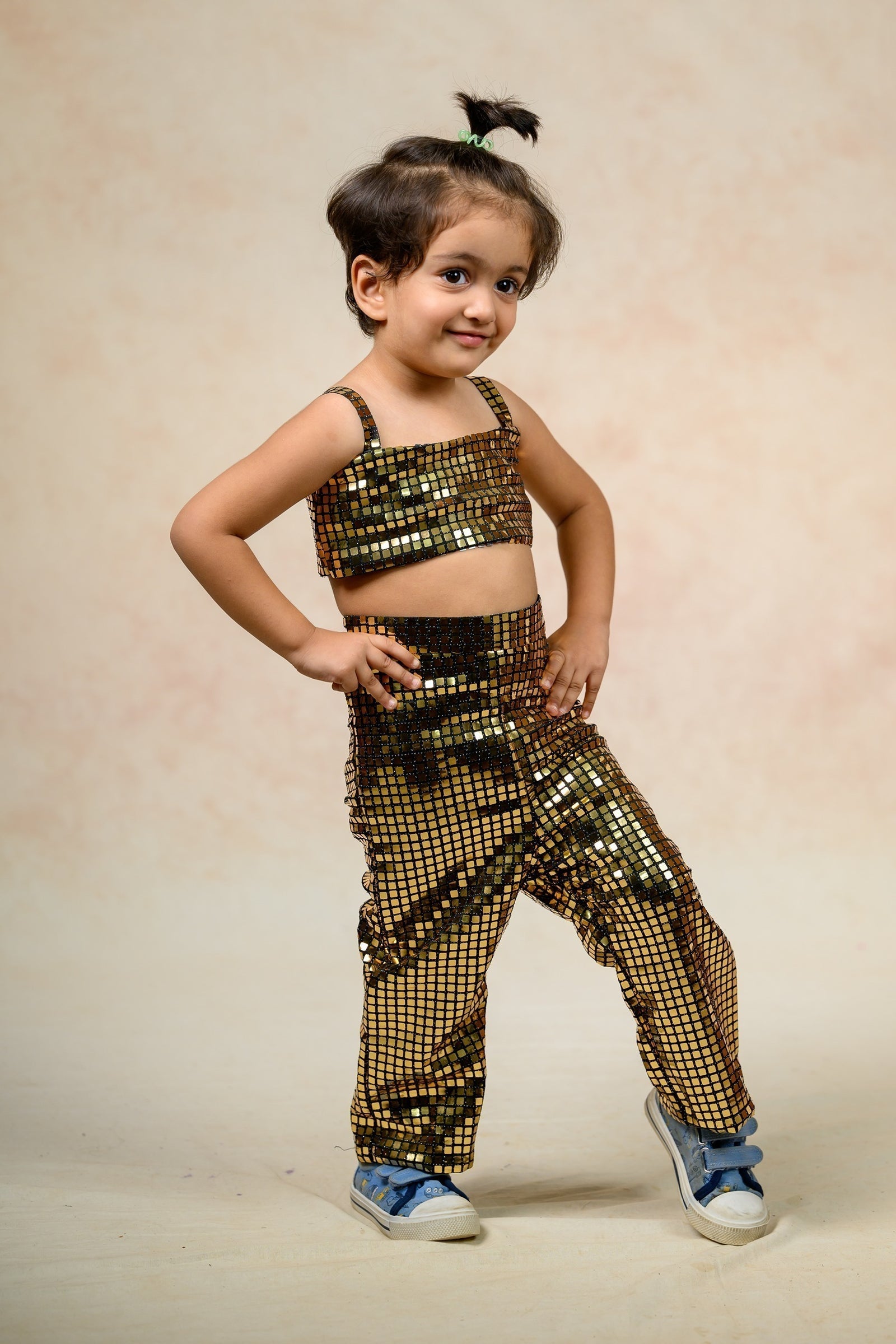 Antique gold metallic twinning set for Mom + Daughter image 30