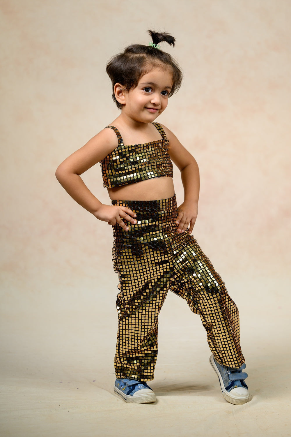 Antique gold metallic twinning set for Mom + Daughter image 30