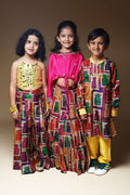 Hand-Embroidered Jharokha Print Twinning Set for Brother + Sister image 0